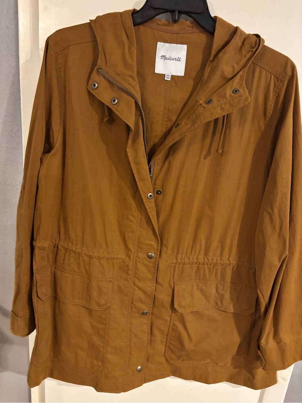 Madewell Hooded Utility Jacket in Camel Brown
